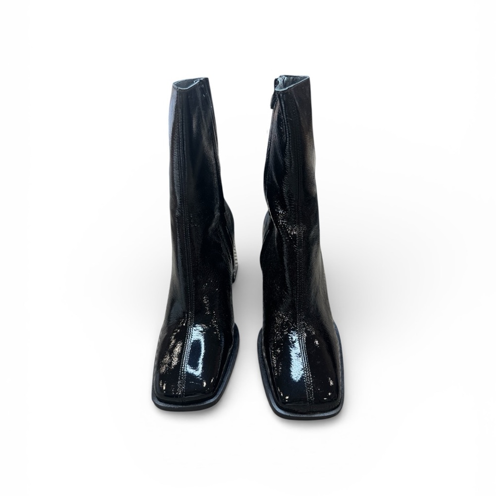 JONAK Black Patent Leather Women's Boots